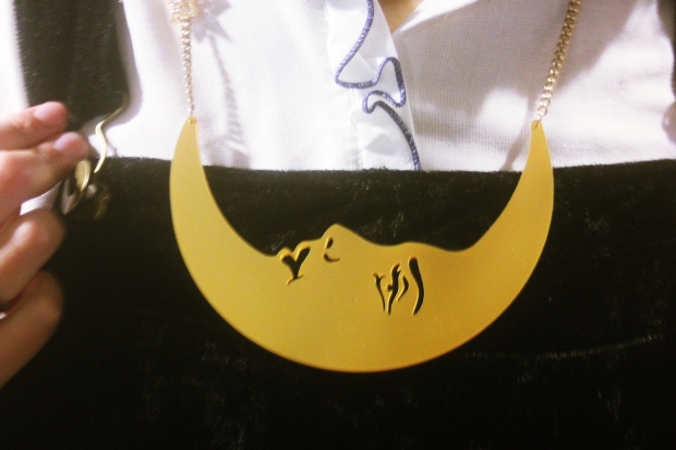 gold luna lune moon tatty devine sailor moon necklace crescent moon face